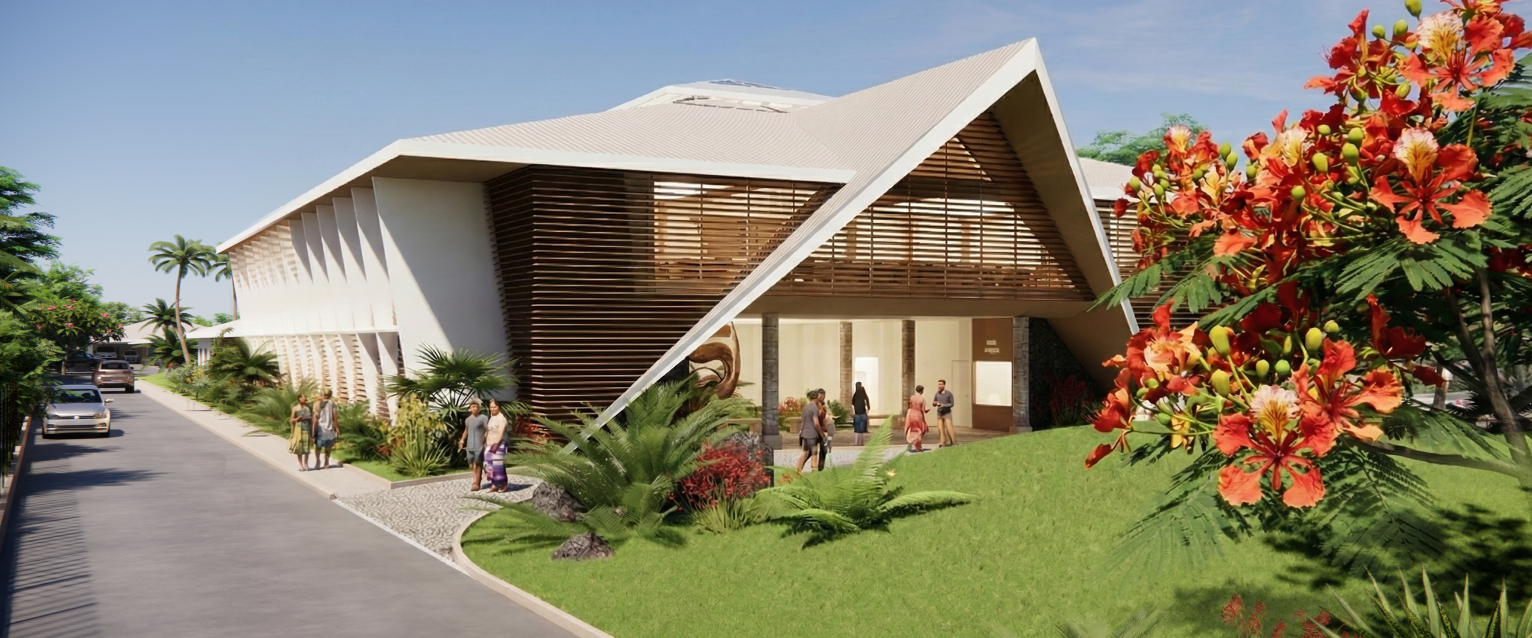 Maquette de la nouvelle Mairie de Papeari conçue par Tropical Architecture