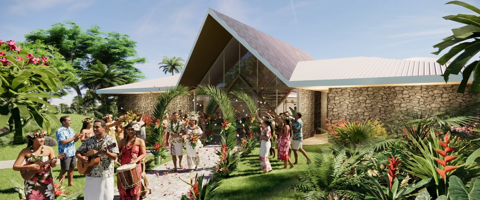 Maquette de l’extérieur de la salle des mariages de la nouvelle mairie de Papeari