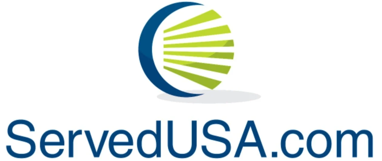 Logo of ServedUSA.com with a stylized globe in blue and green above the website name.