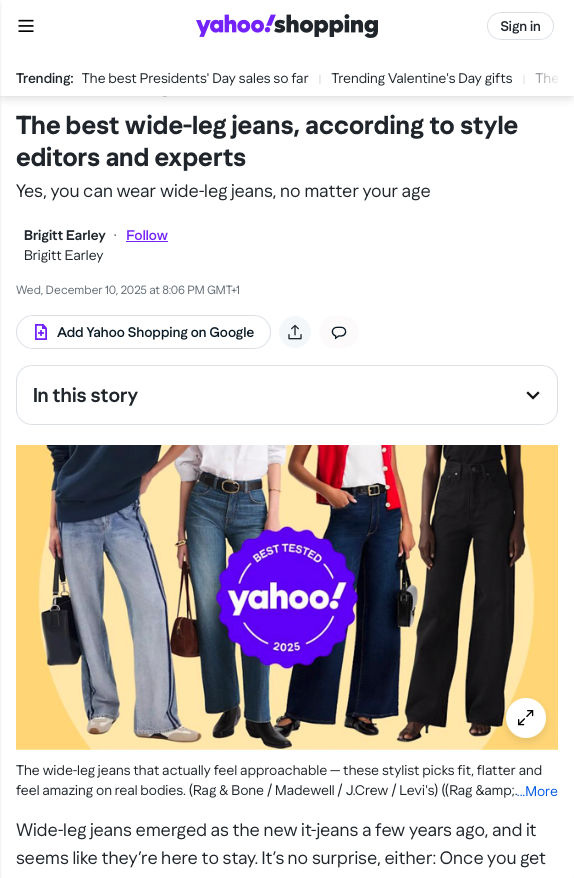 Yahoo Shopping's article mentioning our CEO Cachita Maki
