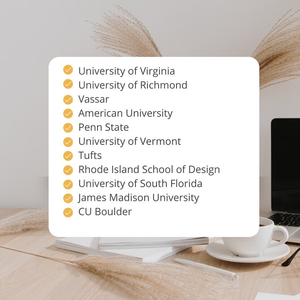I don&rsquo;t maintain a list of acceptances - on my website or even personally - because the acceptances speak mostly for the cool kids I work with and their own accomplishments and profiles. However, here&rsquo;s a sampling of some of this year&rsq