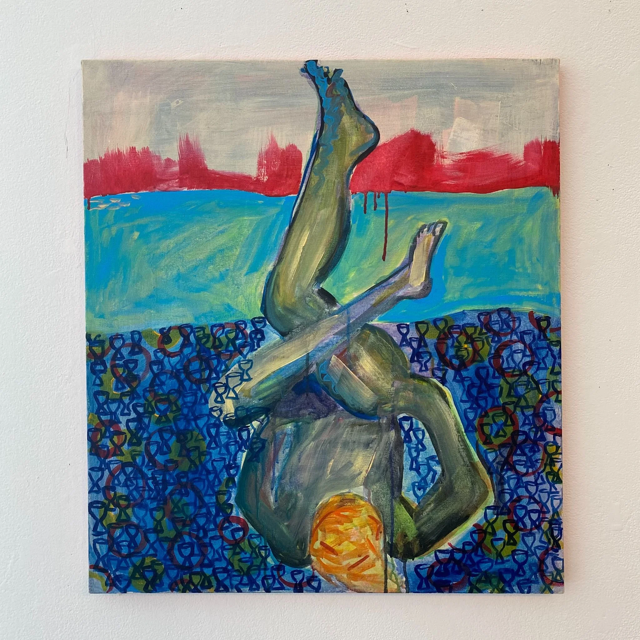 Blue, acrylic on canvas, 25in x 28in, 2021