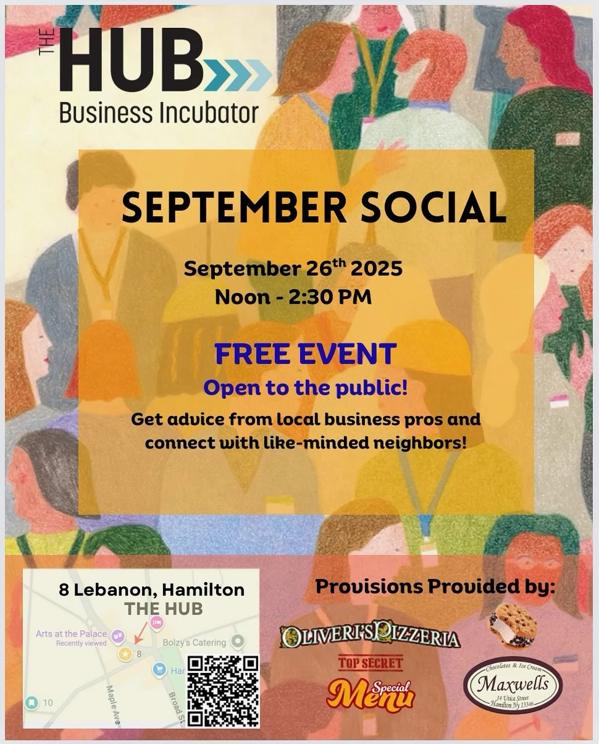 September Social at The Hub: Supporting Ideas, Building Community, Sharing Expertise!

Join us at The Hub Business Incubator for our September Social - an open gathering for neighbors, friends, and anyone curious about local business and community.

