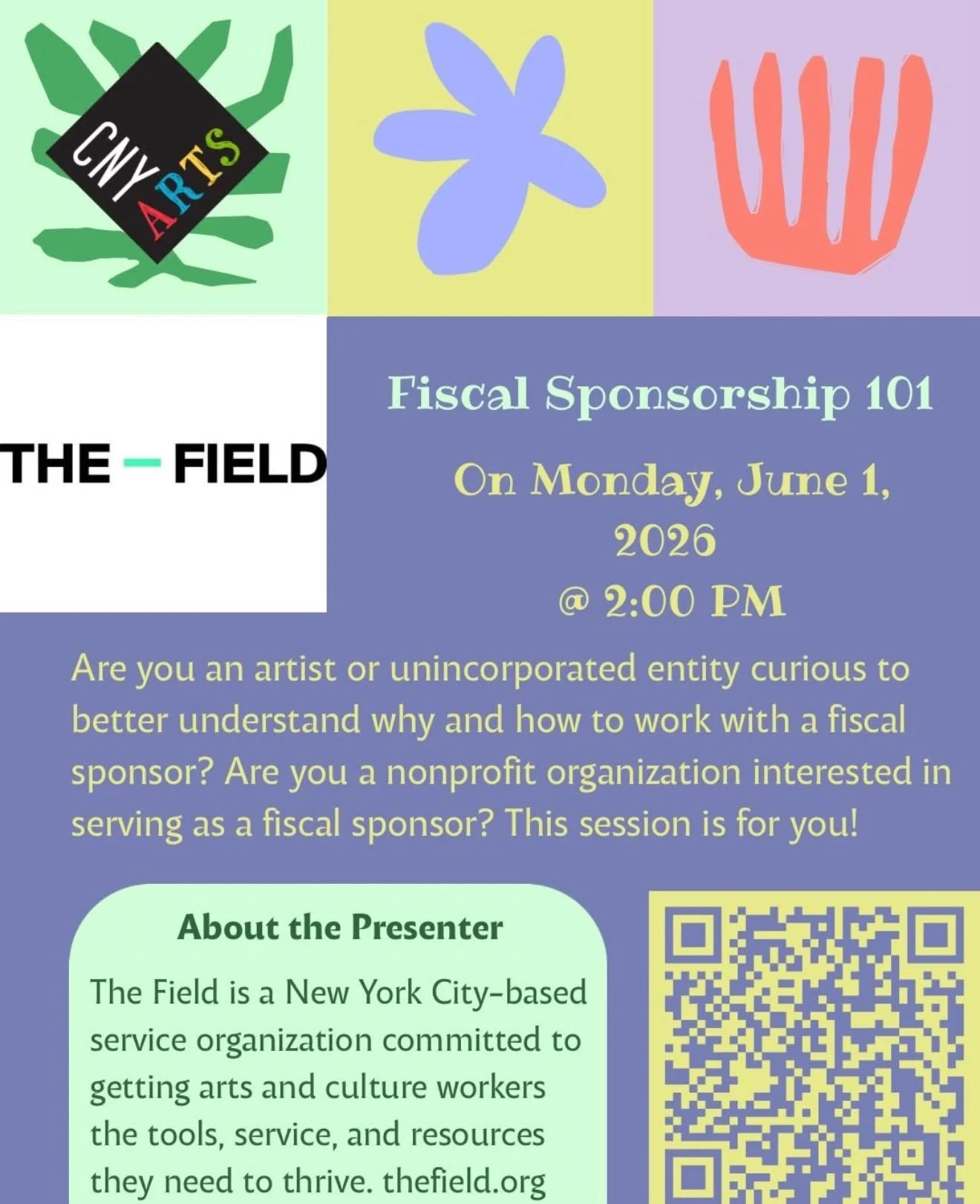 @cnyarts presents four FREE professional development webinars each year, led by content experts, on topics requested by our constituents relating to administration, producing, and creative practice. These webinars are free and open to the public.

Pa