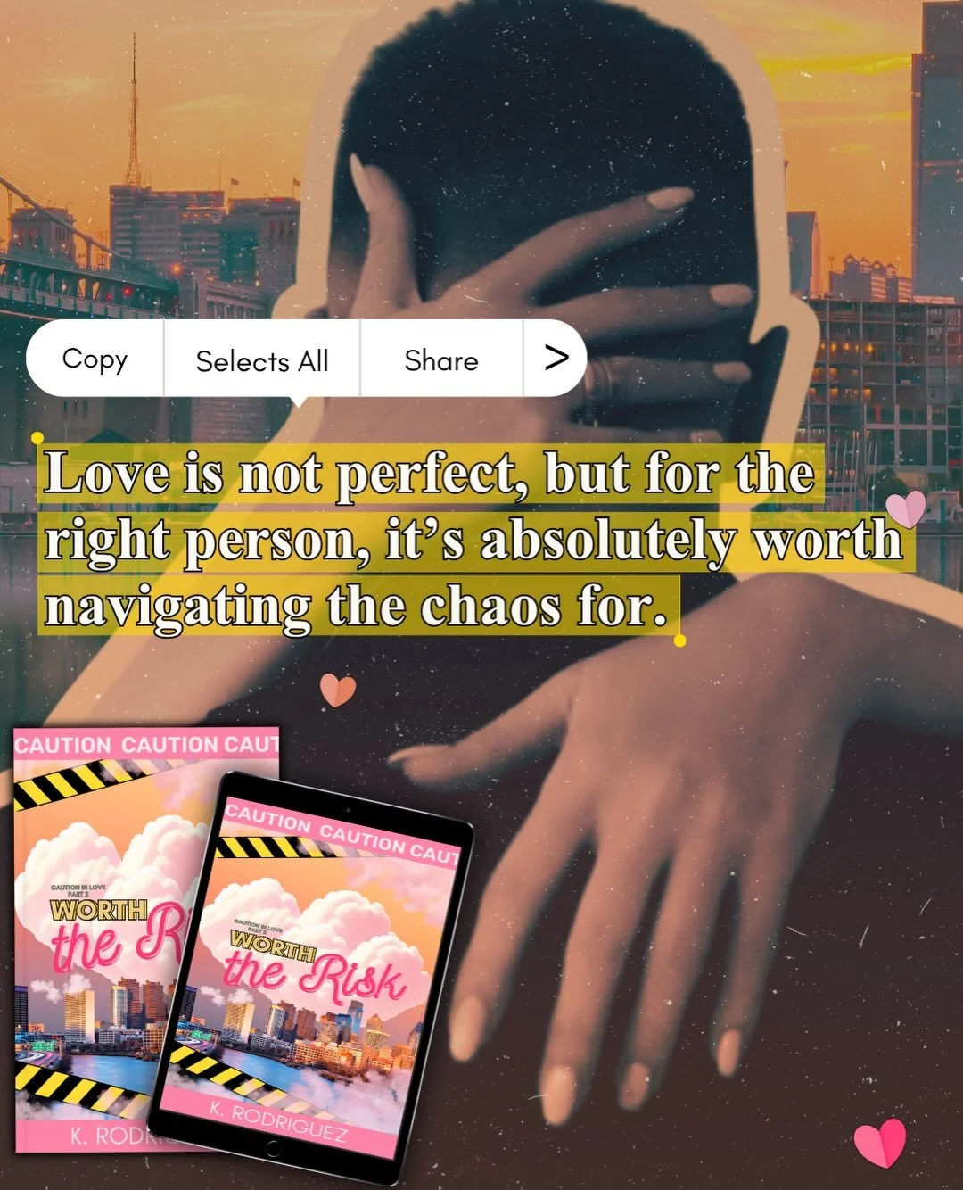 📖 Caution in Love Duet Available Now✨

⚠️ Part 2 of Novella Duet
🌸 Established Couple
⚠️ Cinnamon Roll Hero
🌸Guarded FMC
⚠️Emotional Vulnerability
🌸Found Family
⚠️Soft but Spicy

#romancebookstagram #multiculturalromance #kindleunlimitedromance #