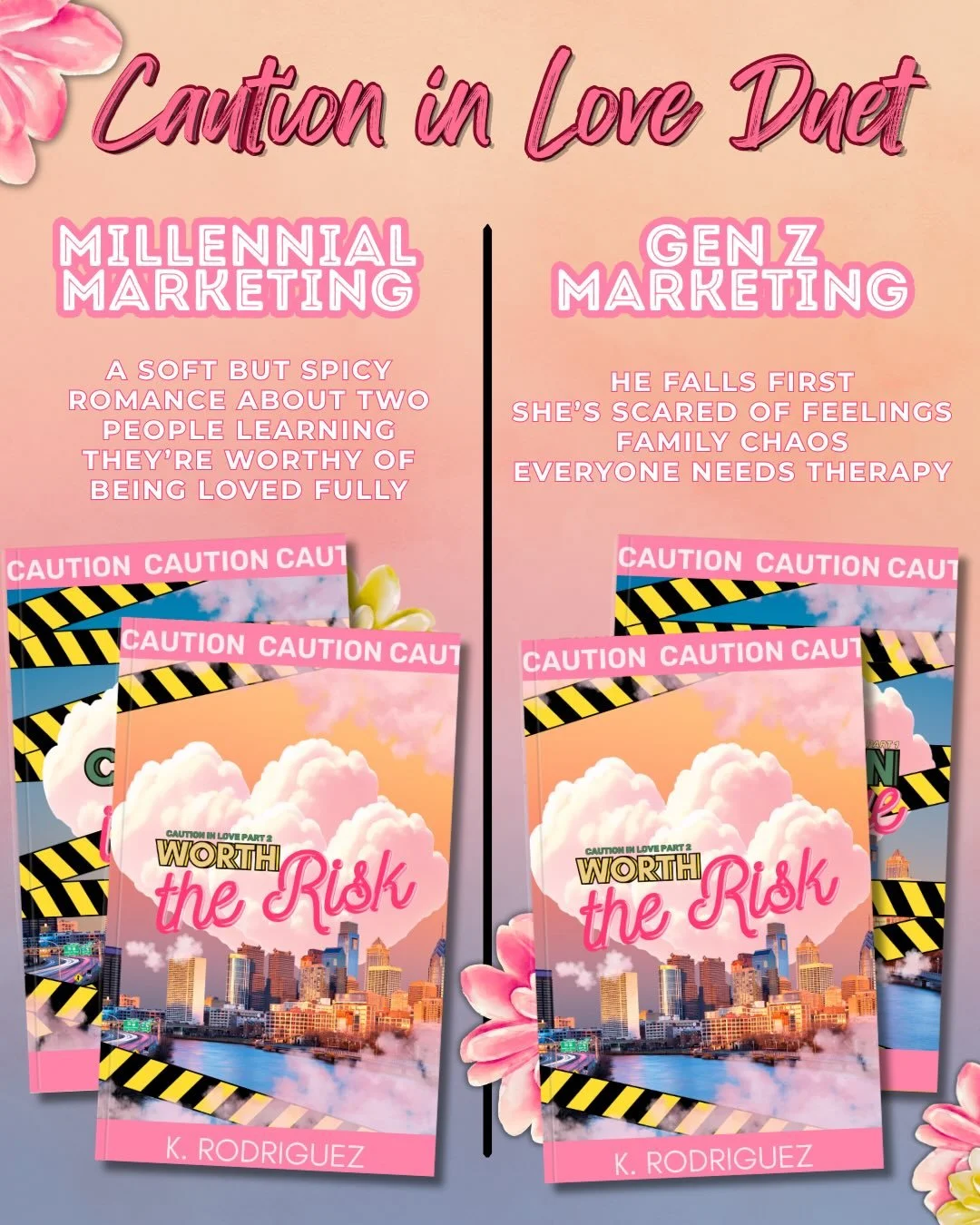 I fear the Gen Z versions might actually be more accurate. 🤣 What do you think?

📖 Millennial Marketing or📱Gen Z Marketing

Bonus question:
Which book description would make you click 👉🏽 Read Now?
.
.
.
.
.
#BookTokMadeMeReadIt #RomanceBooks #Bo