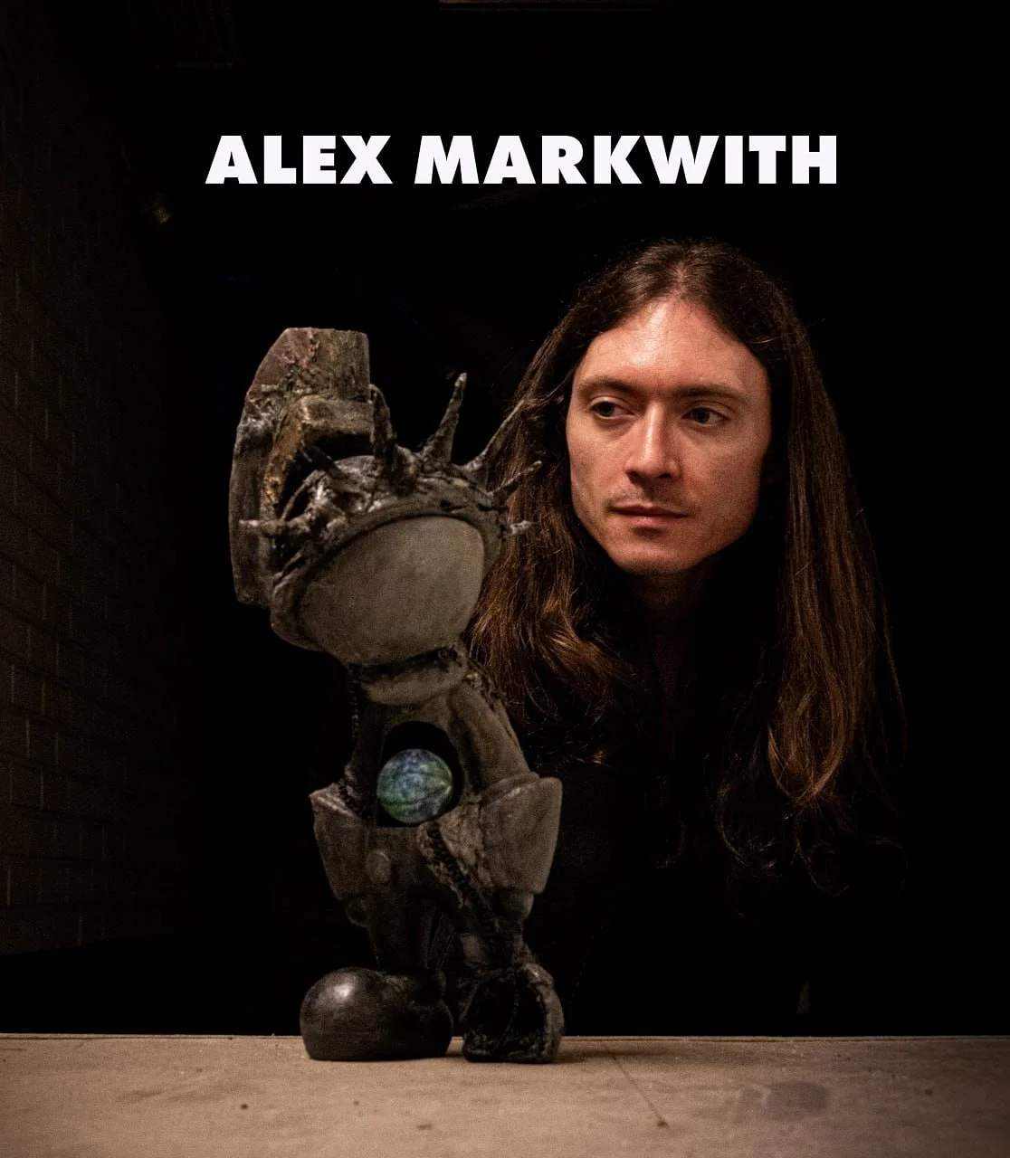 First collaboration with @alexmarkwith ! 
This collaborative sculpture reimagines the character M from Rocket Rascals as a faceless, decayed soldier burdened with the weight of the world within its chest. Crowned with fractured spikes that echo the