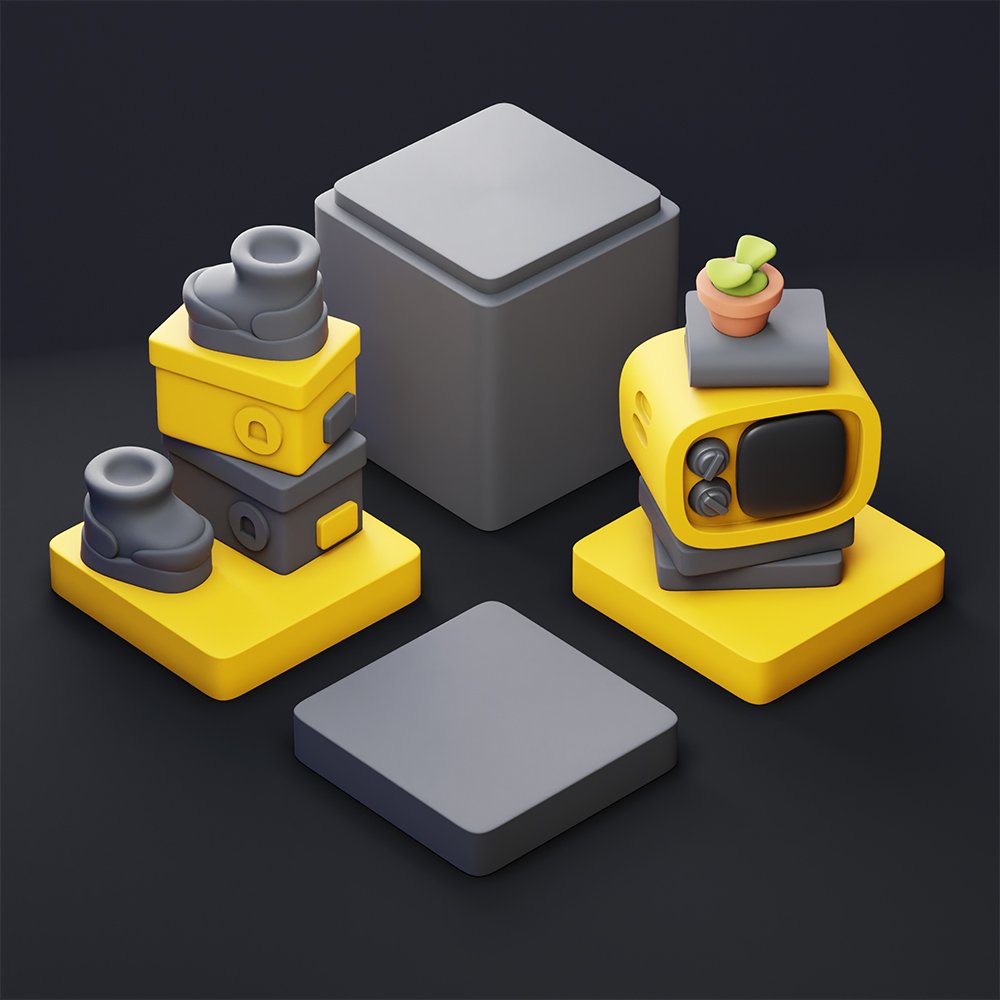 Modular setup example for Art Toy Display Tiles Collector’s Starter Set.