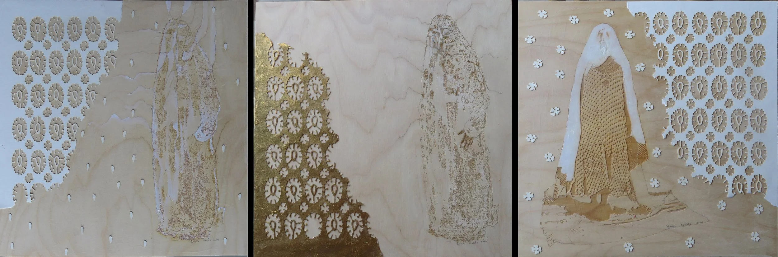 Covered (Drops, Gold, Snow), 12” x 12”, 2010