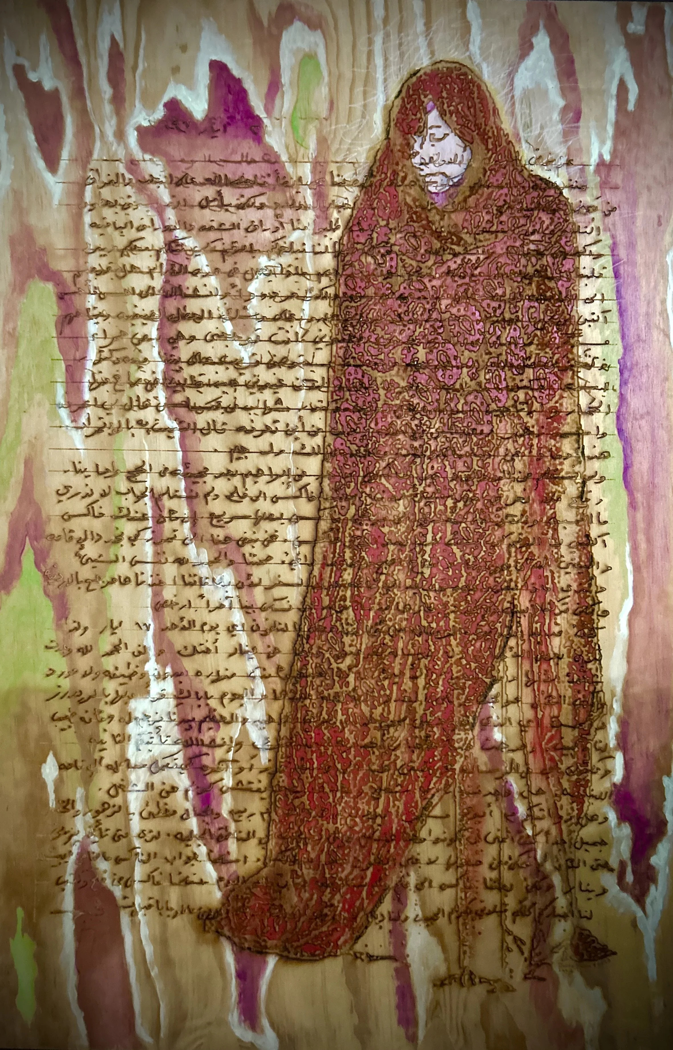 Mom's Letter with Color, 36” x 24”, Mixed Media, 2010/2024