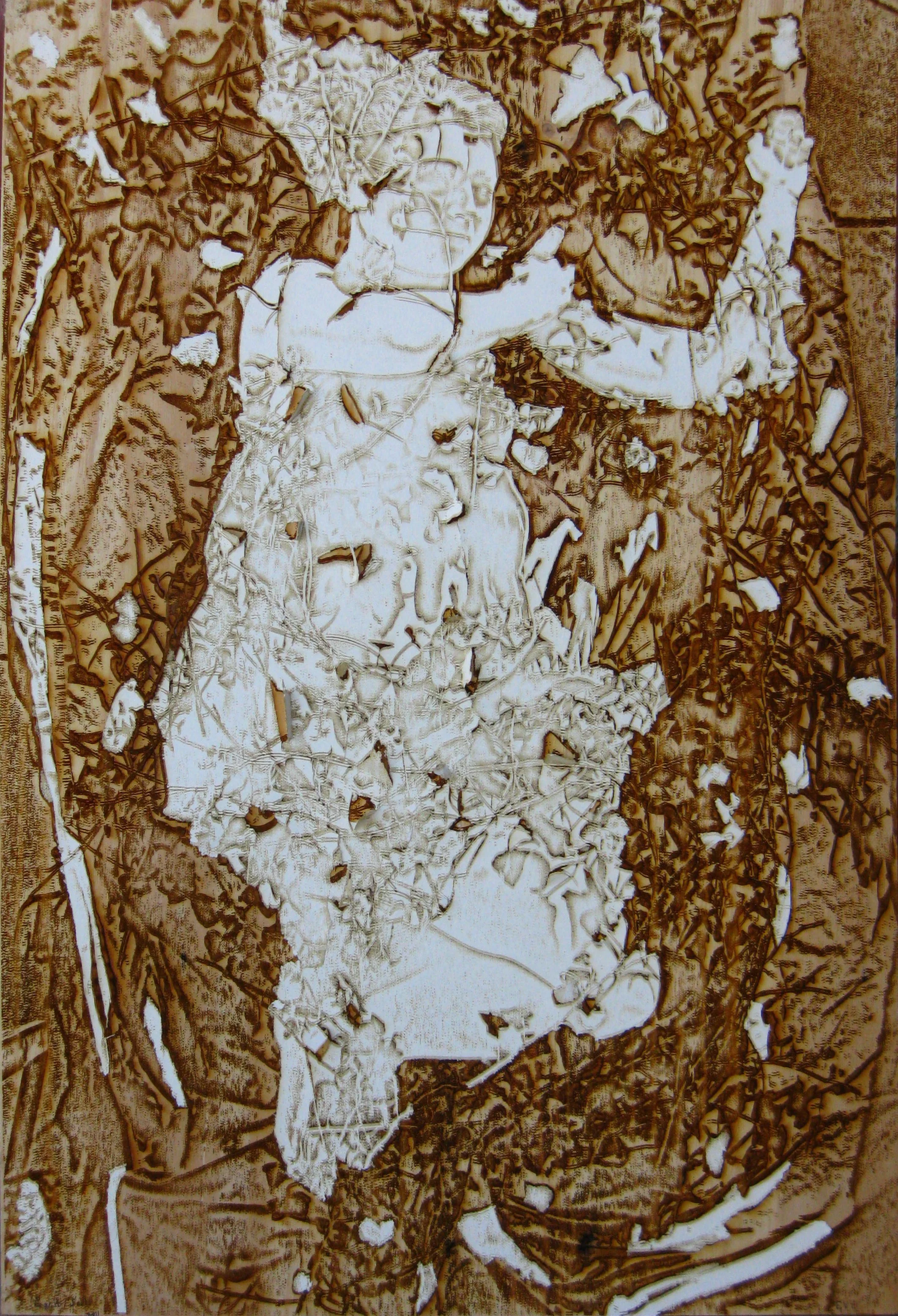 Haley in Vines II, 36” x 24”, Mixed Media, 2011