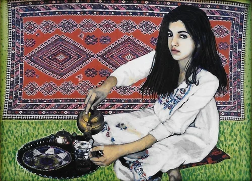 Tea, Acrylic on Canvas, 8.5" x 11", 1995