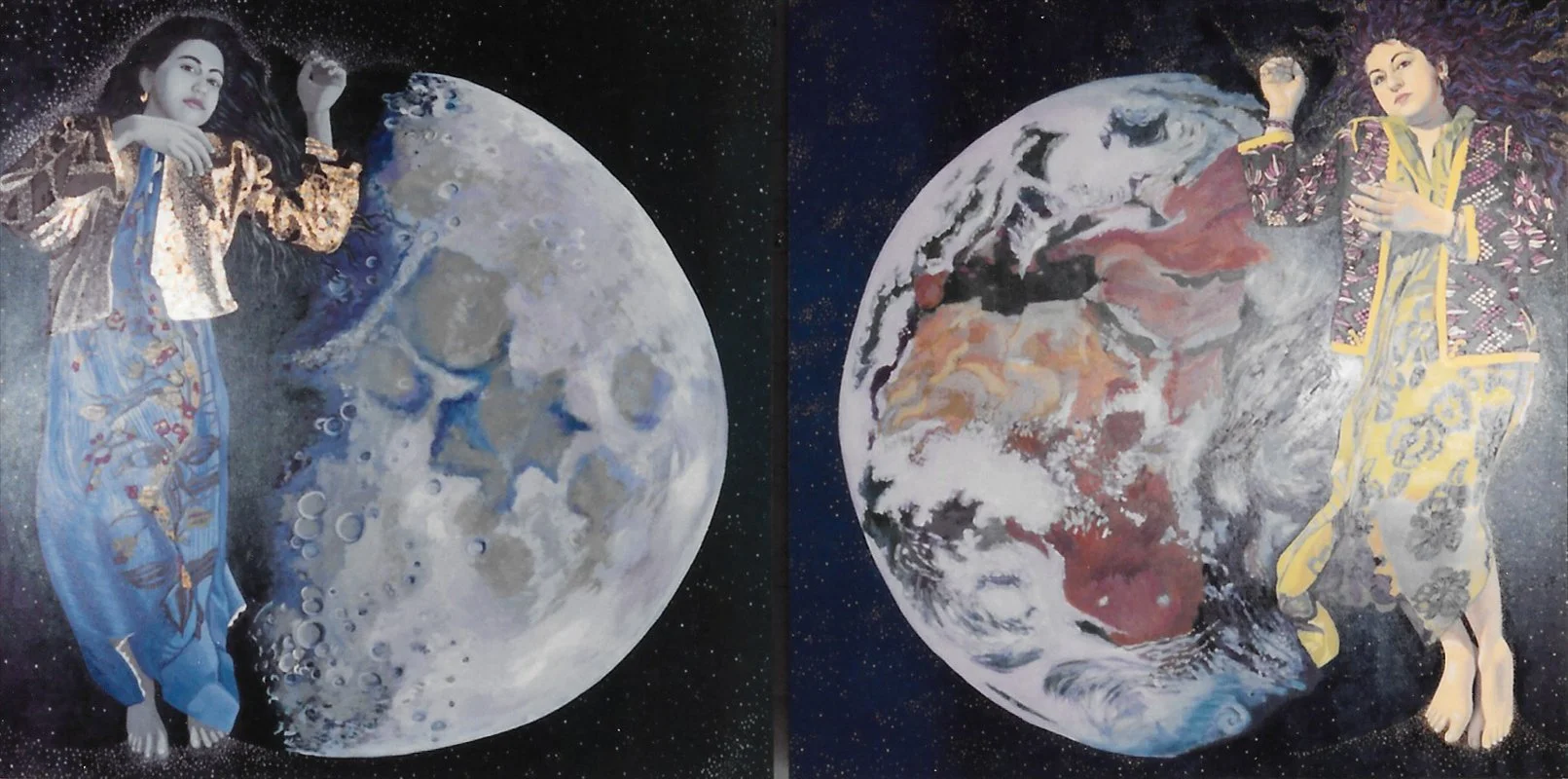 Daughter Moon & Mother Earth, 57” x 114”, Oil on Canvas, 1994