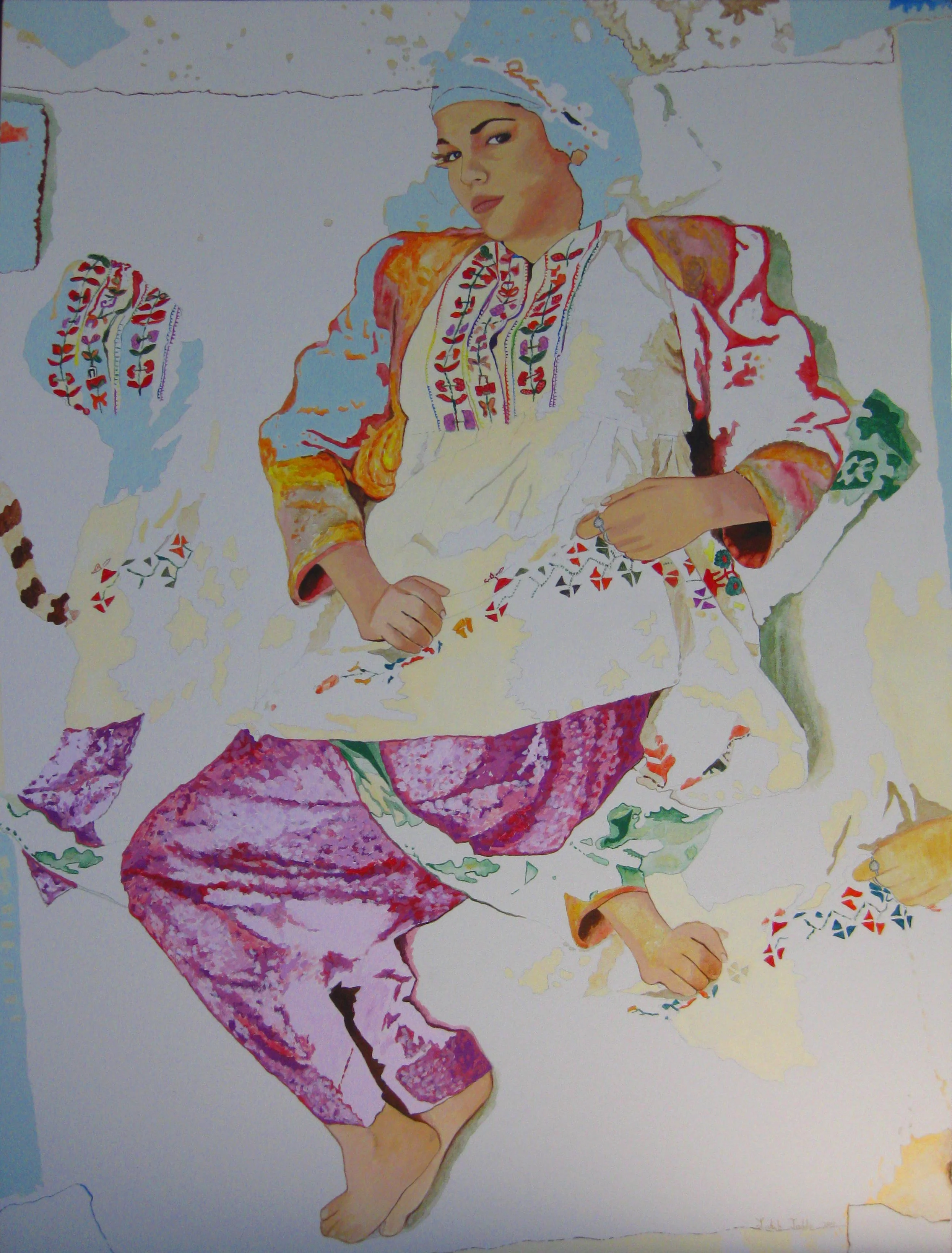 In Pieces/Queen, 48” x 36”, Acrylic on Canvas, 2011