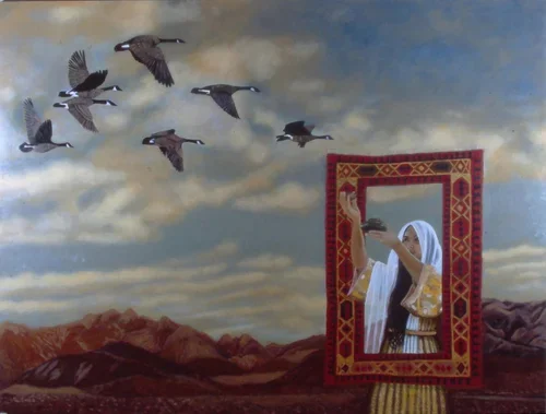 Geese in the Desert, Acrylic on Canvas, 59" x 78", 1995