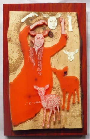 Deer, Mixed Media, 9" x 6", 2013