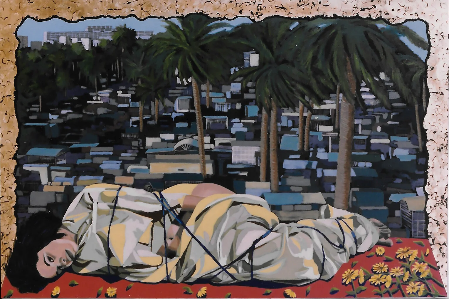 Shrouded; The City, 43"x65", Oil and Gold Leaf on Canvas