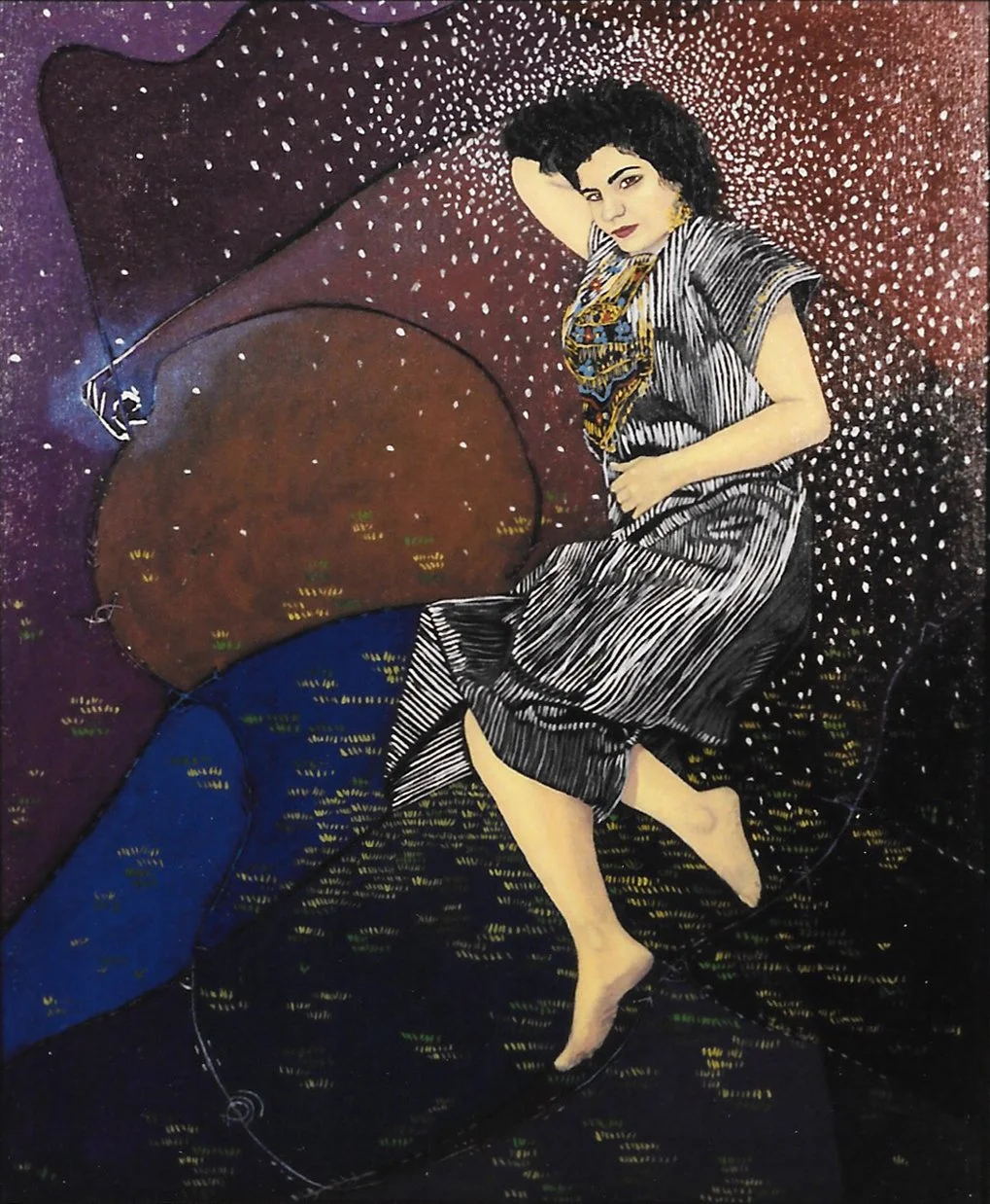Yanar in Striped Dress, 24” x 20”, Oil on Canvas, 1994