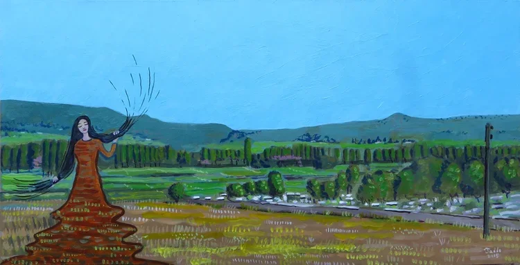 Earth Body, Acrylic on Panel, 12" x 20", 2015