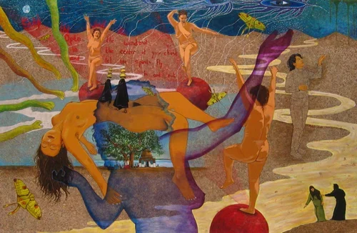 Stop the Words, Acrylic on Canvas, 42" x 64", 2001