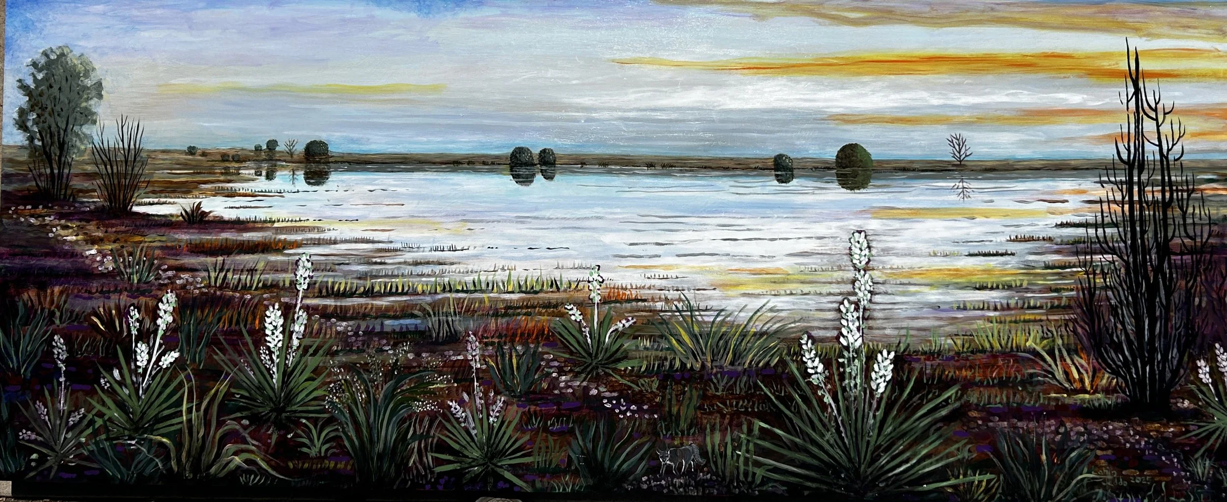 Playa in Shallowater, 24”x60”, Acrylic on Canvas, 2025