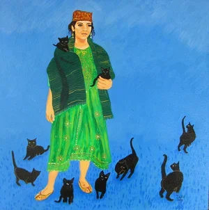 9 Lives, Acrylic on Panel, 12" x 12", 2010