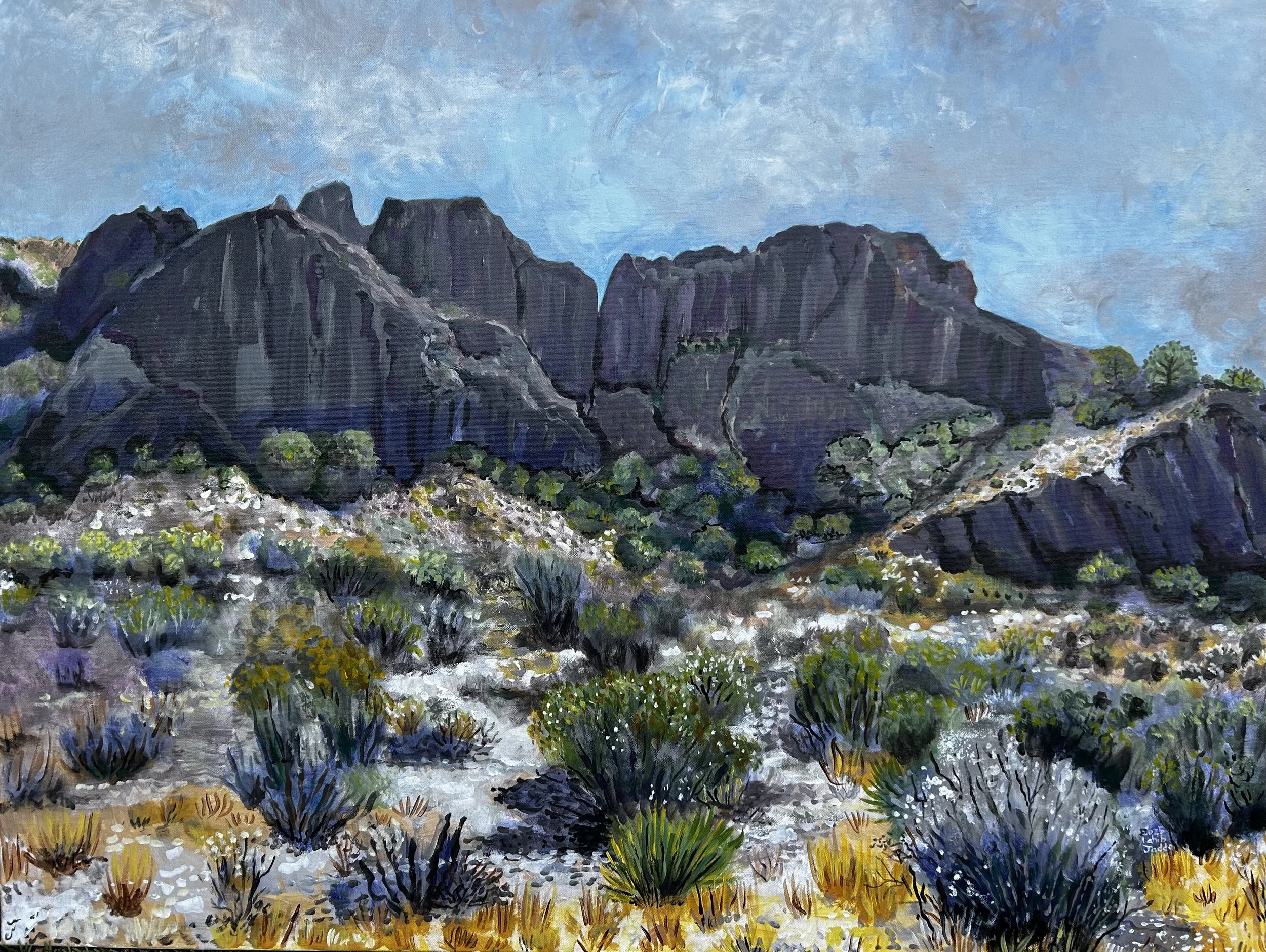 Dripping Springs I, NM, 30”x40”, Acrylic on Canvas, 2025