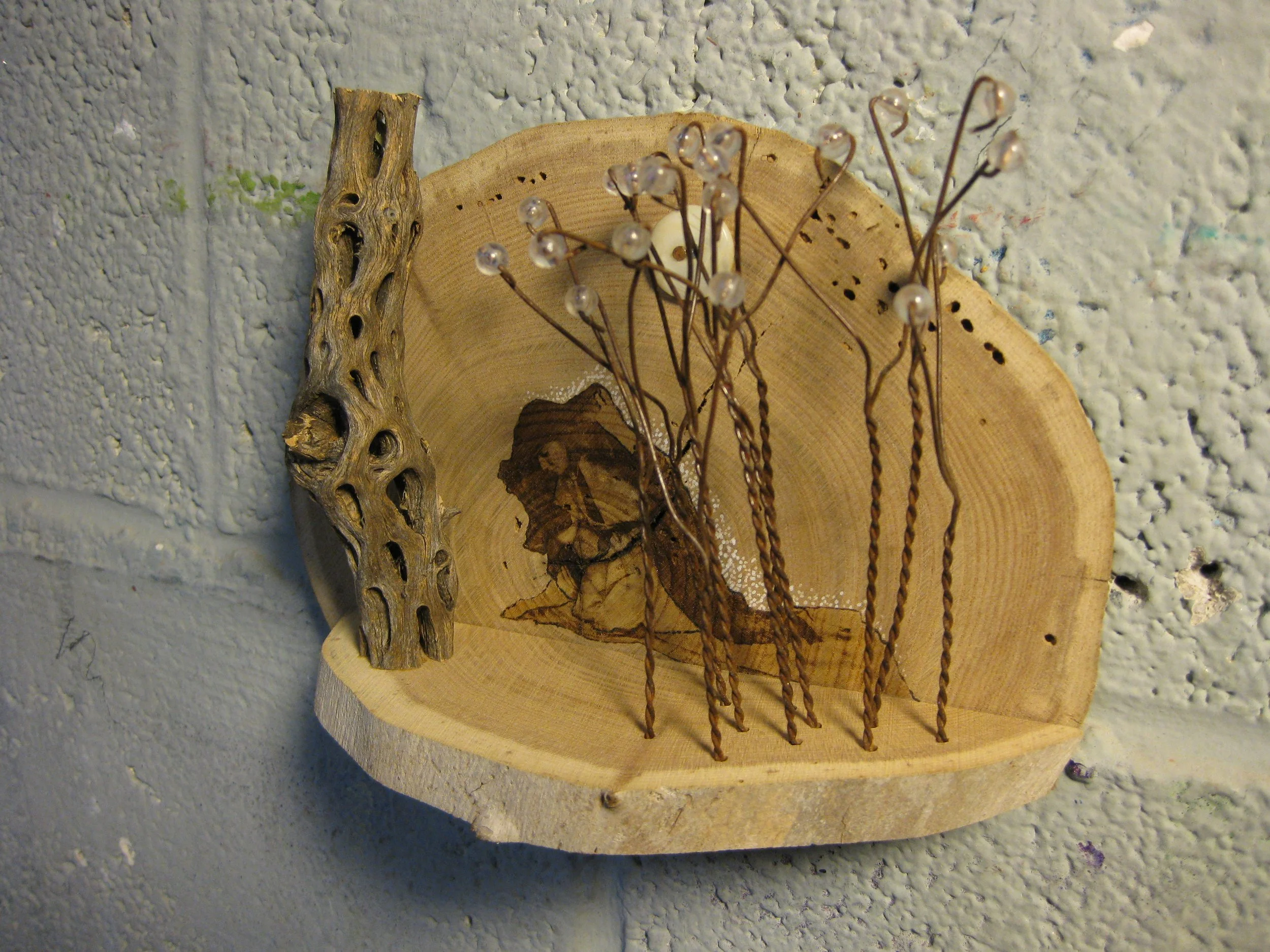 Prayer with Forest, 6” x 8” x 2”, Mixed Media, 2009
