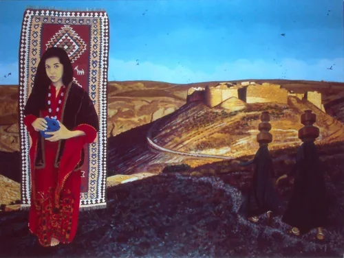 7 Eyes in Hand, Acrylic on Canvas, 59" x 78", 1995
