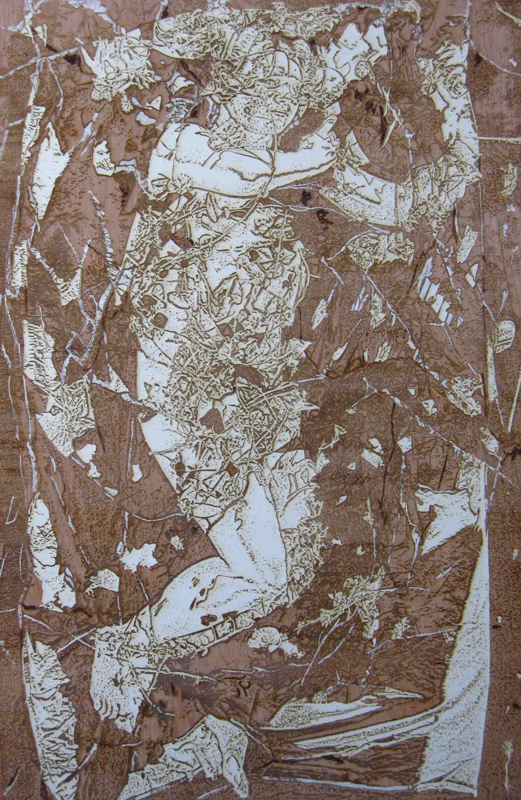 Haley in Vines I, 36” x 24”, Mixed Media, 2011