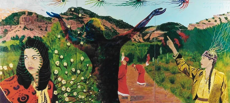 Caprock Canyon Triptych, Acrylic on Canvas, 48" x 108", 2002