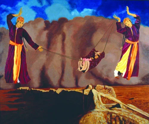 4 Braids; Storm, Acrylic on Canvas, 44" x 53", 1995