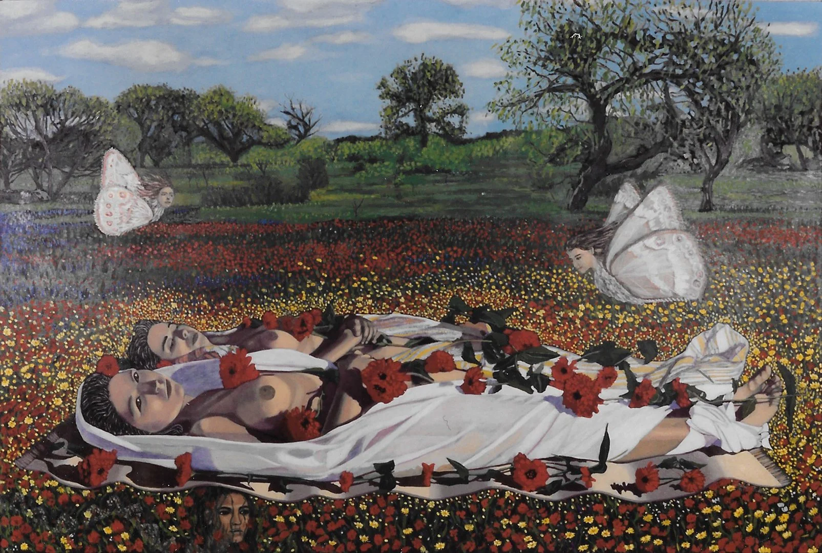 Dreams of a New Country; Sisters, 43” x 65”, Oil on Canvas, 1993