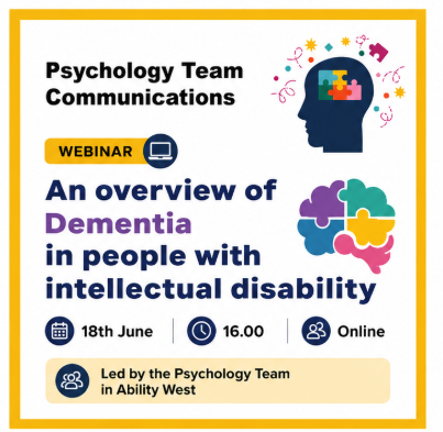 WEBINAR ON DEMENTIA IN PEOPLE WITH INTELLECTUAL DISABILITY