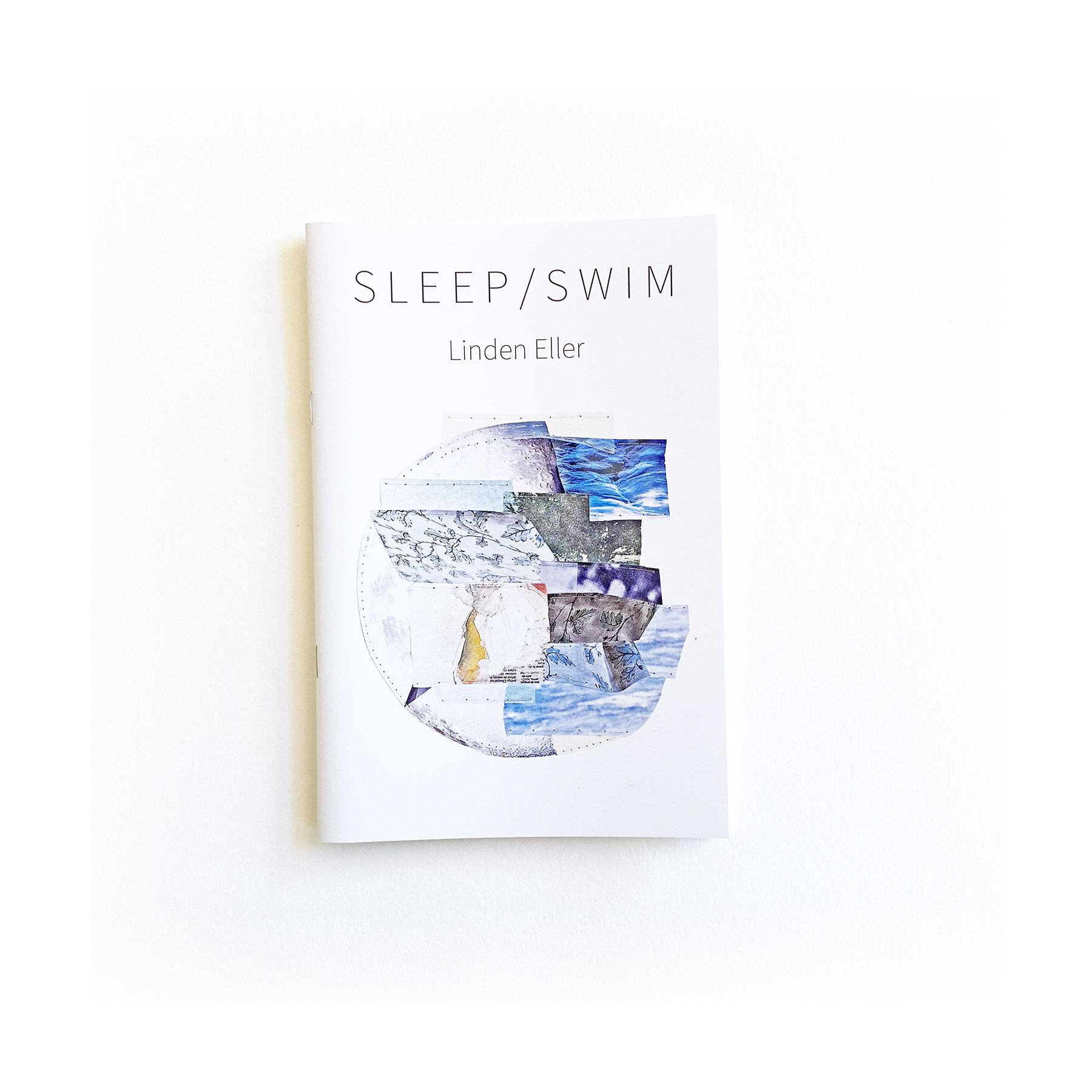 Book of abstract collages about the ocean called sleep swim