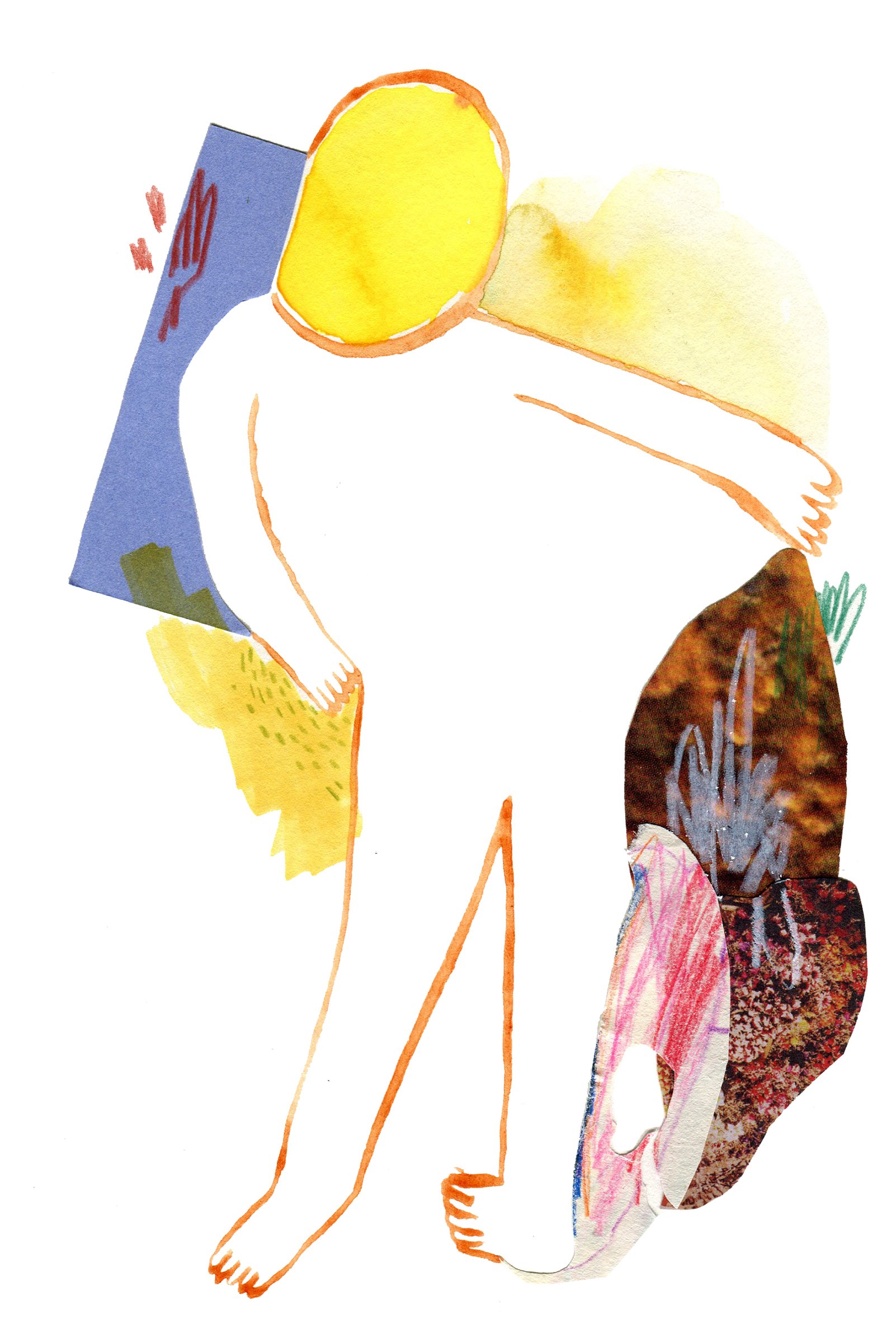 Playful illustration with collage
