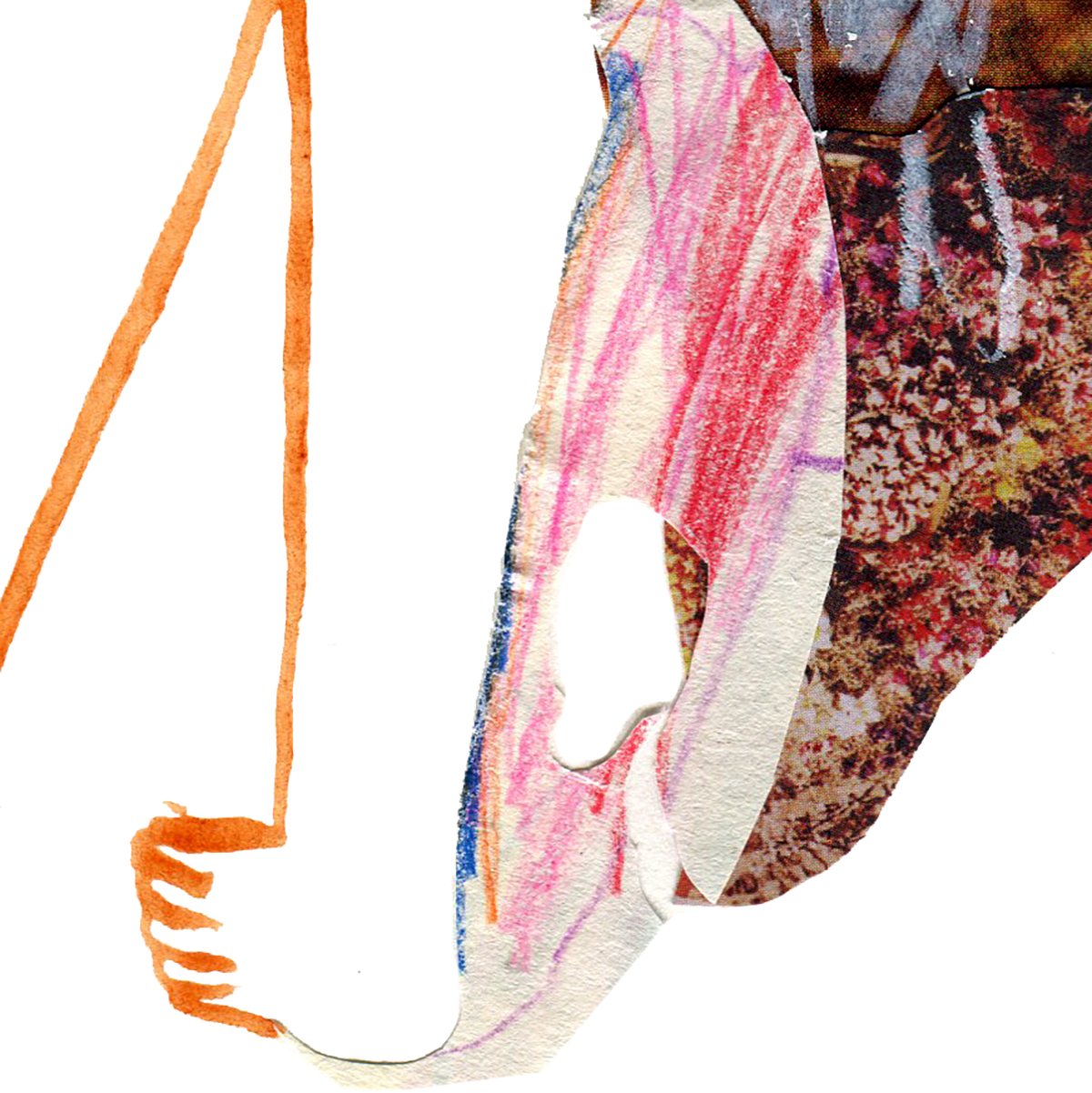 Messy illustration with collage