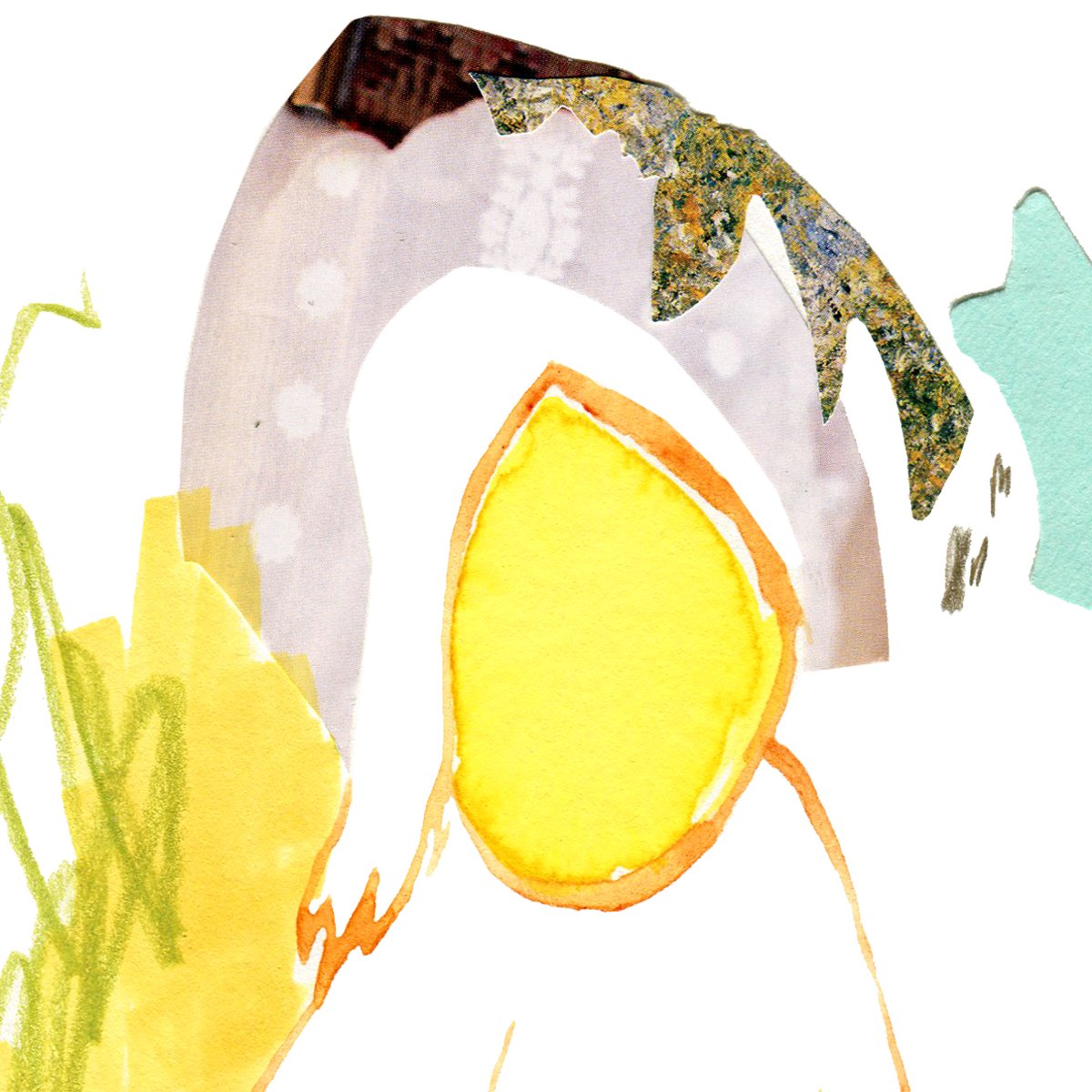 Illustration with yellow face