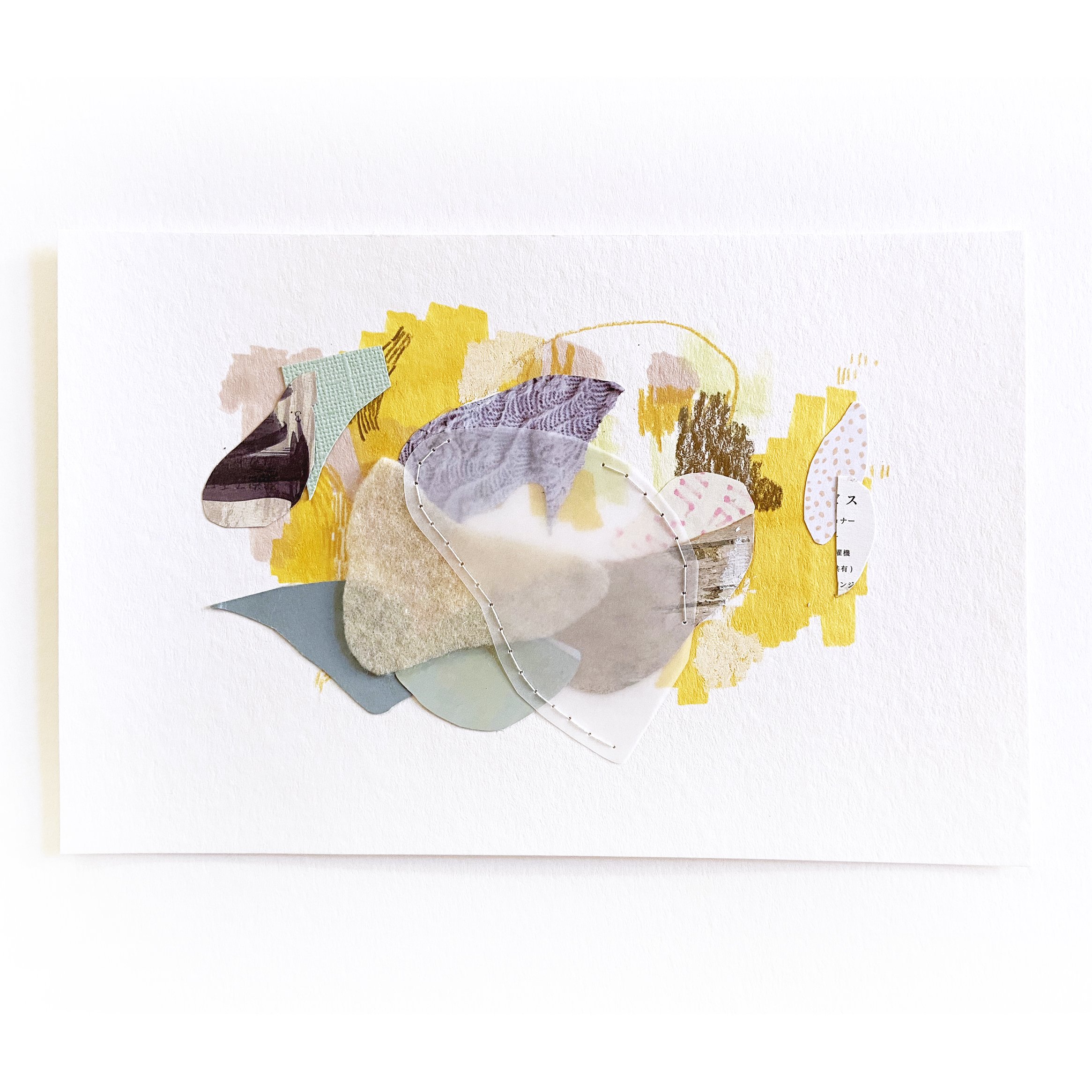 Mixed media abstract artwork on paper