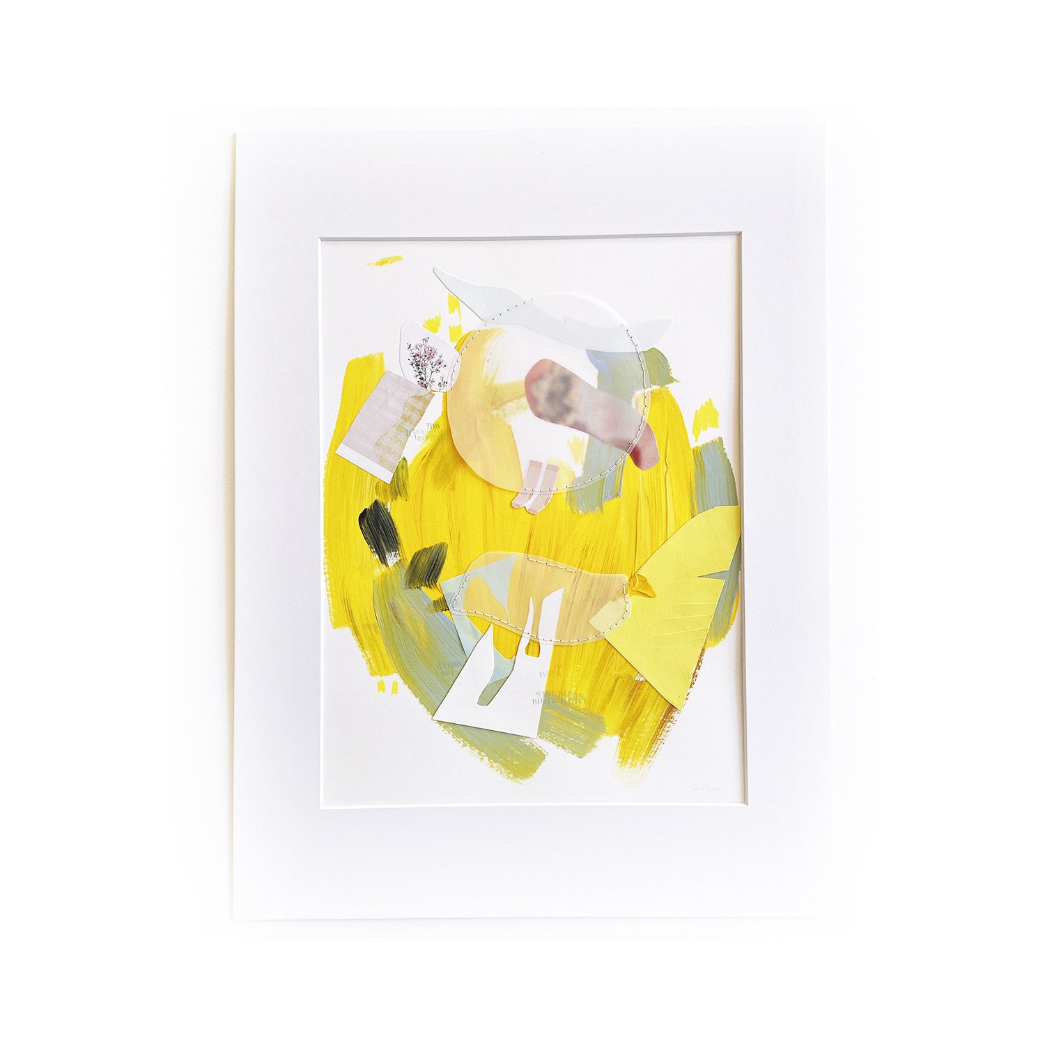 Bright yellow abstract art
