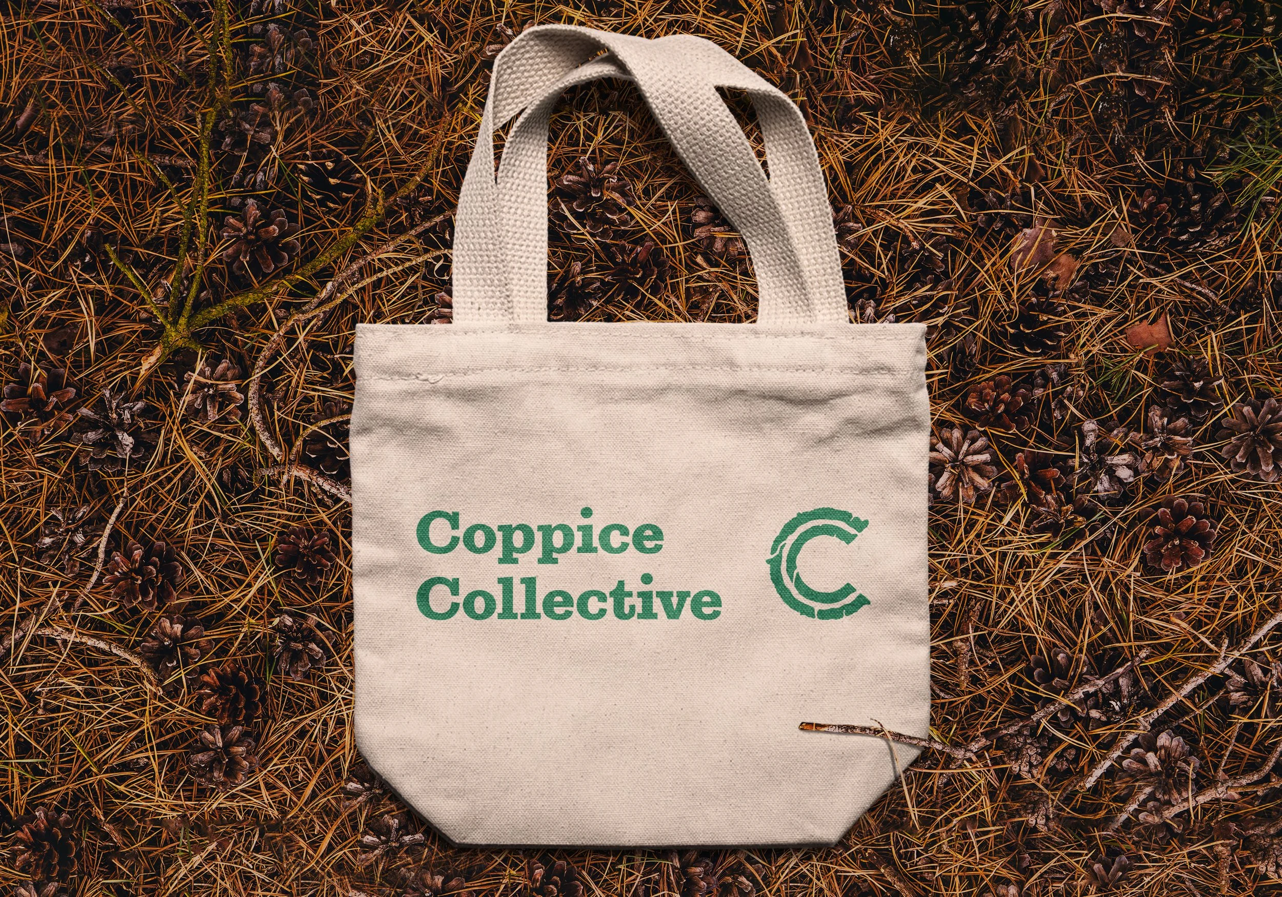 Bespoke tote mag design by Genre for Coppice Collective
