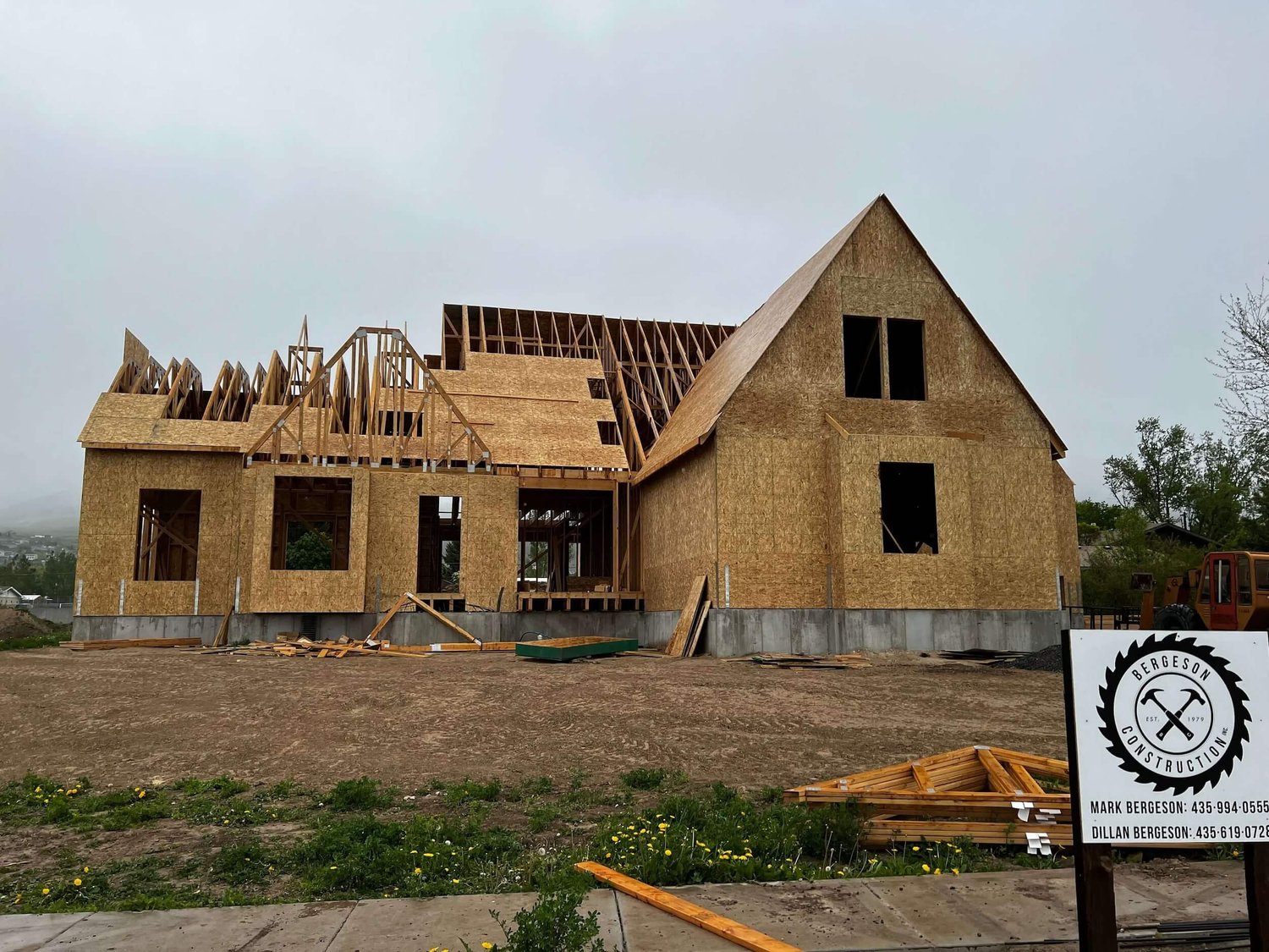 Bergeson Construction framing a new custom home in Cache Valley, Utah