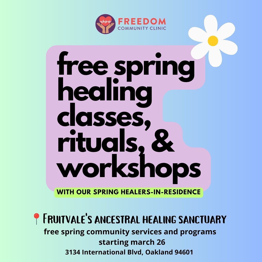 Hi lovely community &amp; happy Spring 🌱🐞

Here is our Spring schedule filled with lots of exciting information and a big congratulations to our 2024 Spring Healers-in-Residence!

Please join us at both of our locations to receive community dance, 