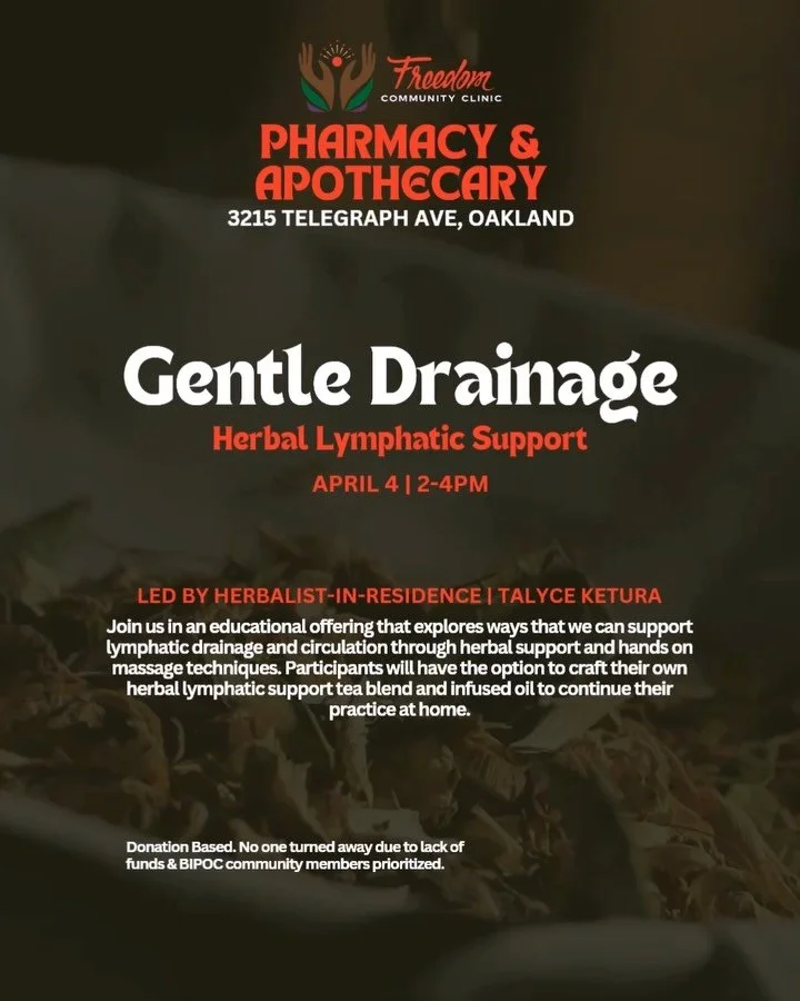 ✨🌿 Hello Community! We&rsquo;re continuing our Herbalist-in-Residence offerings with our upcoming herbal lymphatic workshop by our resident herbalist Talyce Ketura on Saturday, April 4! We&rsquo;ll explore ways that we can support lymphatic drainage