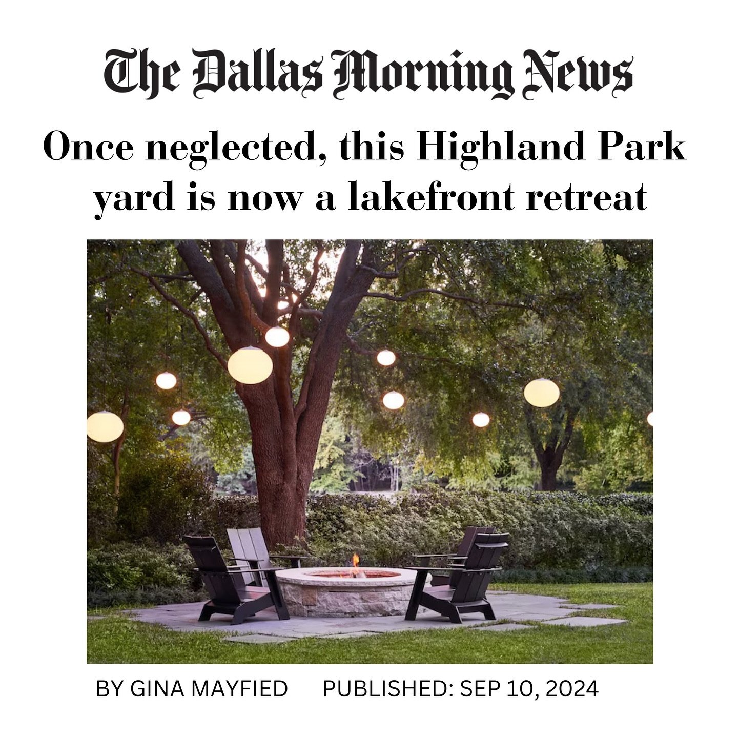 Excited to see this article on our #Lakesideretreat project in Highland Park. Thank you  @dallasnews and @dmn_abode for sharing the story behind this landscape design and to Gina Mayfield and Alexis Patterson for producing a great article.

📸 : @ste