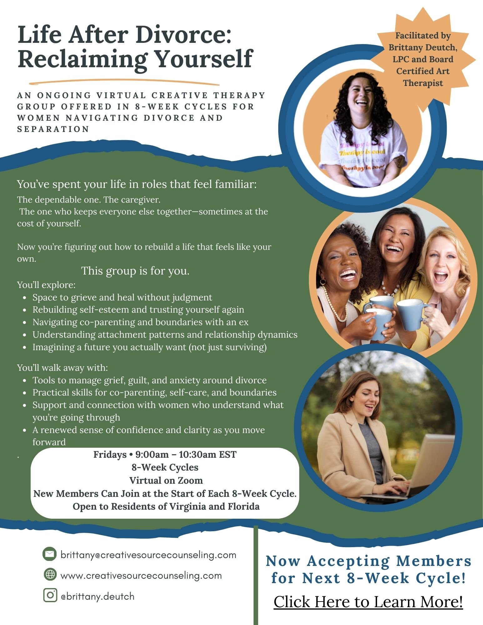 Flyer for Divorce Group Therapy