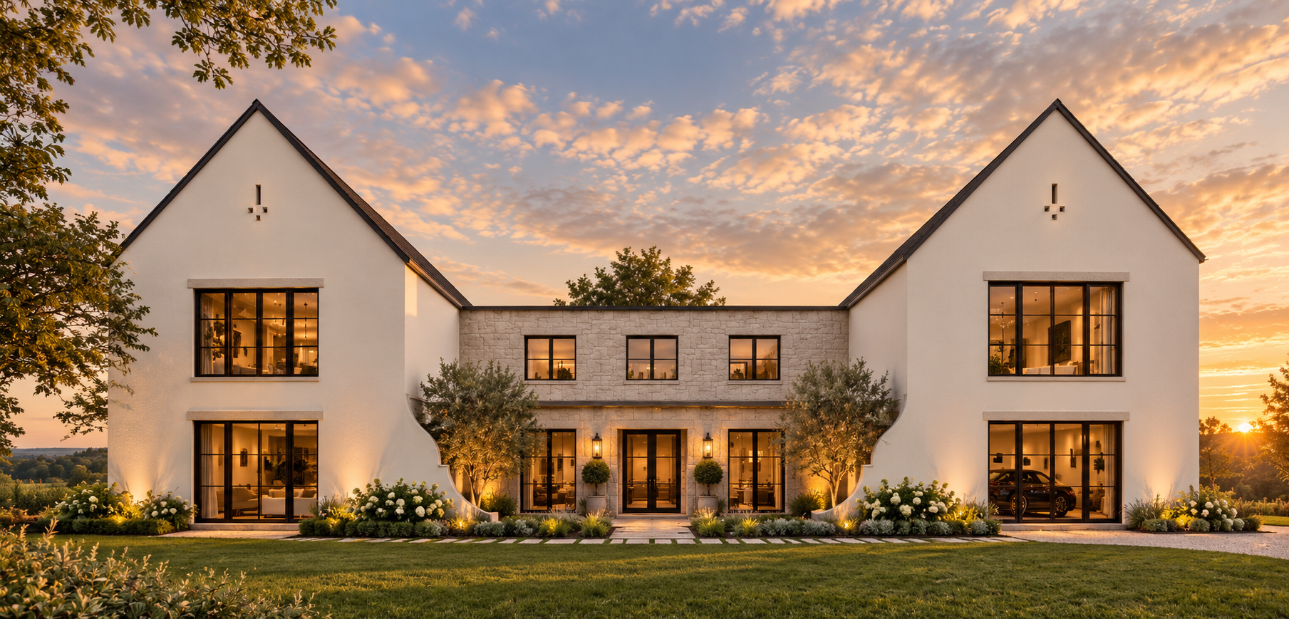 Golden Hour Modern European Mansion.png