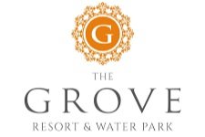 The Grove Resort & Water Park logo with a decorative orange circle featuring a "G" at the top.