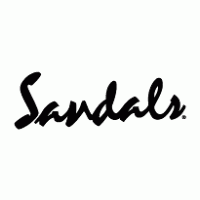 Sandals logo, black script text on white background.