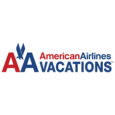 American Airlines Vacations logo with stylized eagle and text in red and blue.
